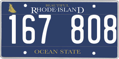 RI license plate 167808