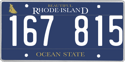 RI license plate 167815