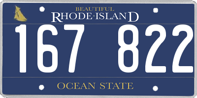 RI license plate 167822