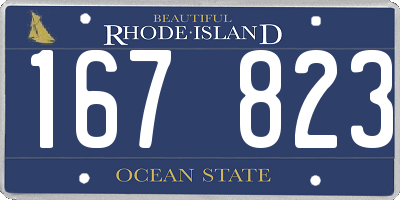 RI license plate 167823