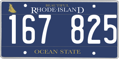 RI license plate 167825