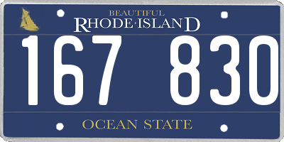 RI license plate 167830