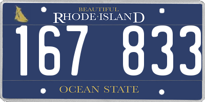 RI license plate 167833