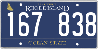 RI license plate 167838