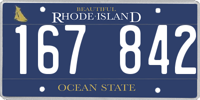 RI license plate 167842