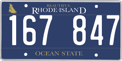 RI license plate 167847