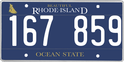 RI license plate 167859