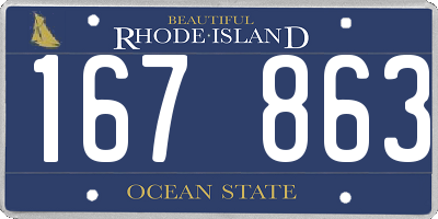 RI license plate 167863