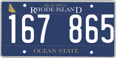 RI license plate 167865