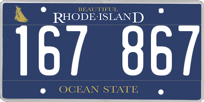 RI license plate 167867