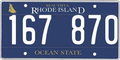 RI license plate 167870