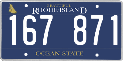RI license plate 167871