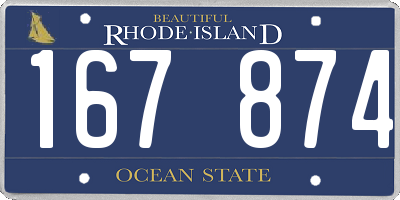 RI license plate 167874