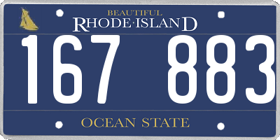 RI license plate 167883