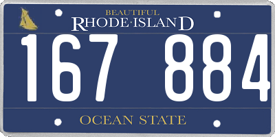 RI license plate 167884