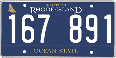 RI license plate 167891