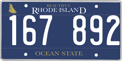 RI license plate 167892