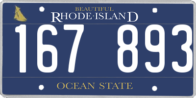 RI license plate 167893
