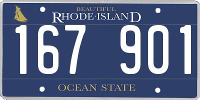 RI license plate 167901