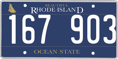 RI license plate 167903