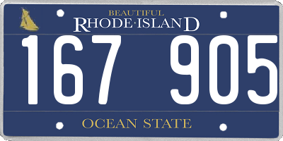 RI license plate 167905