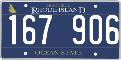 RI license plate 167906