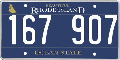RI license plate 167907