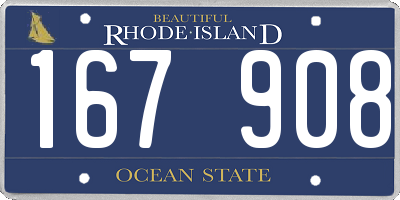 RI license plate 167908