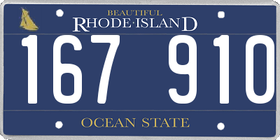 RI license plate 167910