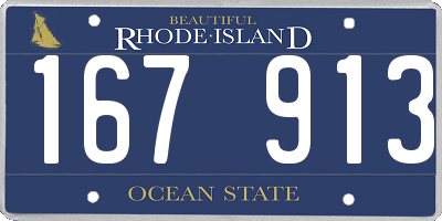 RI license plate 167913