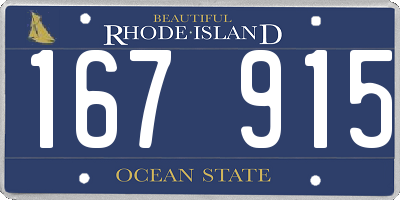 RI license plate 167915