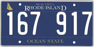 RI license plate 167917
