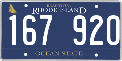 RI license plate 167920