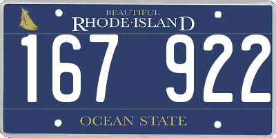 RI license plate 167922