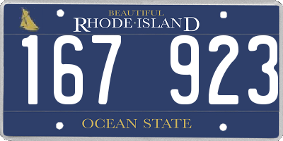 RI license plate 167923