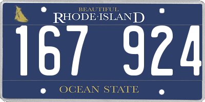 RI license plate 167924