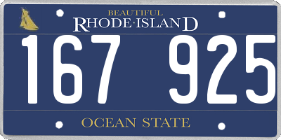 RI license plate 167925