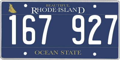 RI license plate 167927