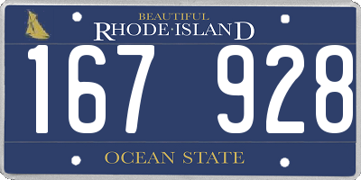 RI license plate 167928