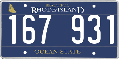 RI license plate 167931