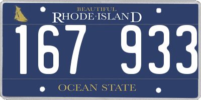 RI license plate 167933