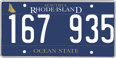RI license plate 167935