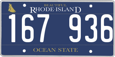 RI license plate 167936
