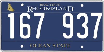 RI license plate 167937