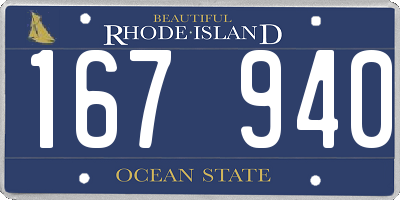 RI license plate 167940