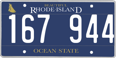 RI license plate 167944