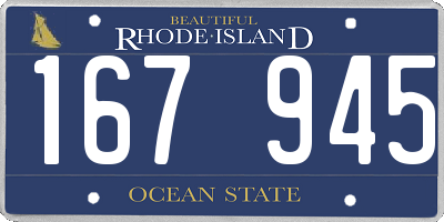 RI license plate 167945