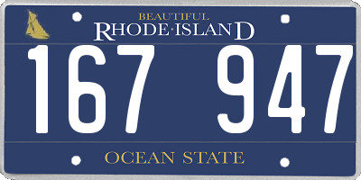 RI license plate 167947