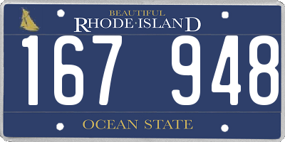 RI license plate 167948