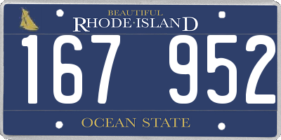 RI license plate 167952